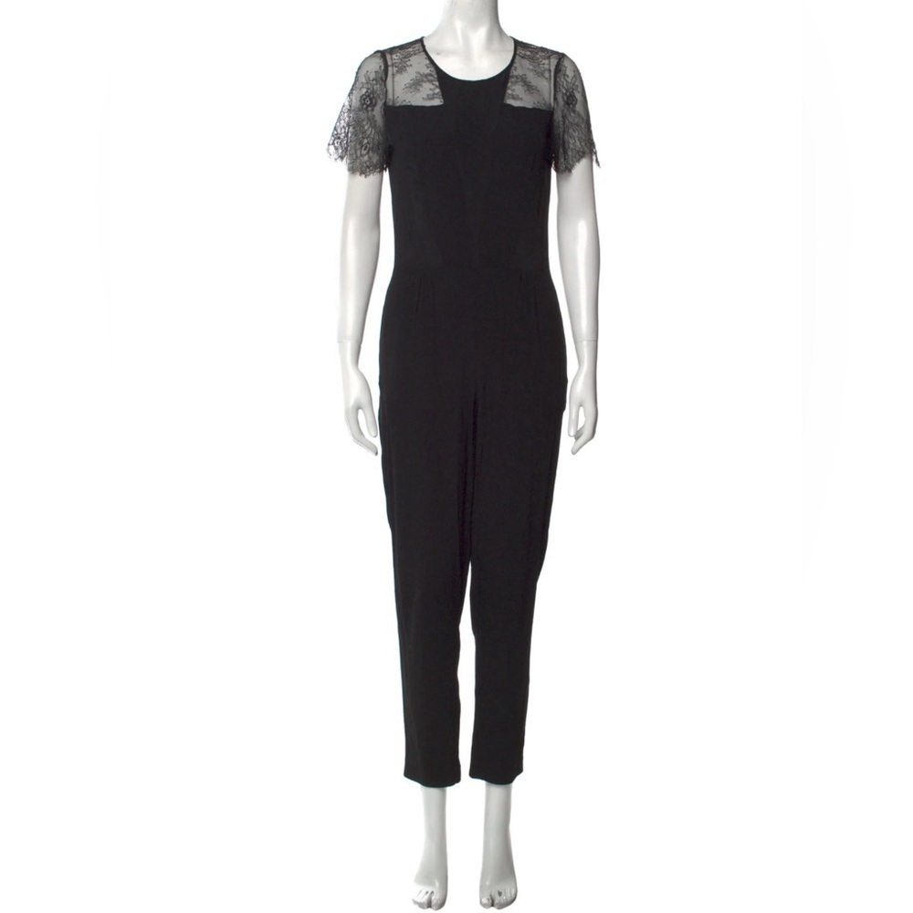 SANDRO black lace panel jumpsuit, size 40